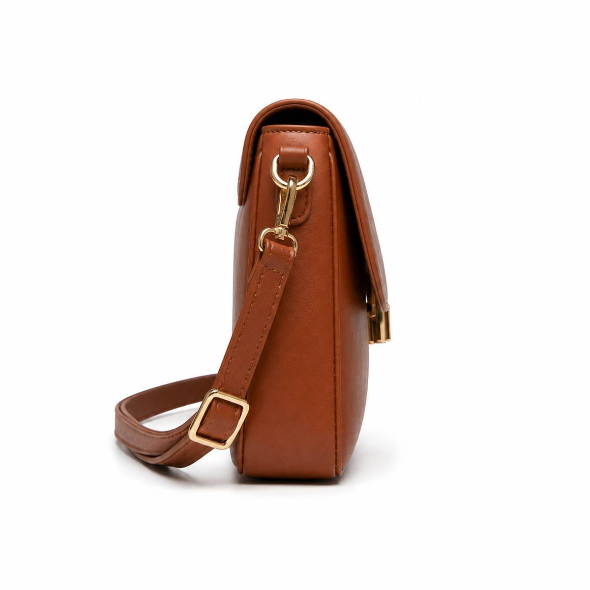 Bolso Bandolera Mujer de Cuero Sintético Marrón