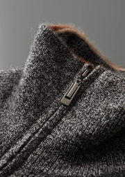 Cárdigan de Cashmere Hombre Premium – 100% Cashmere con Cremallera y Rayas