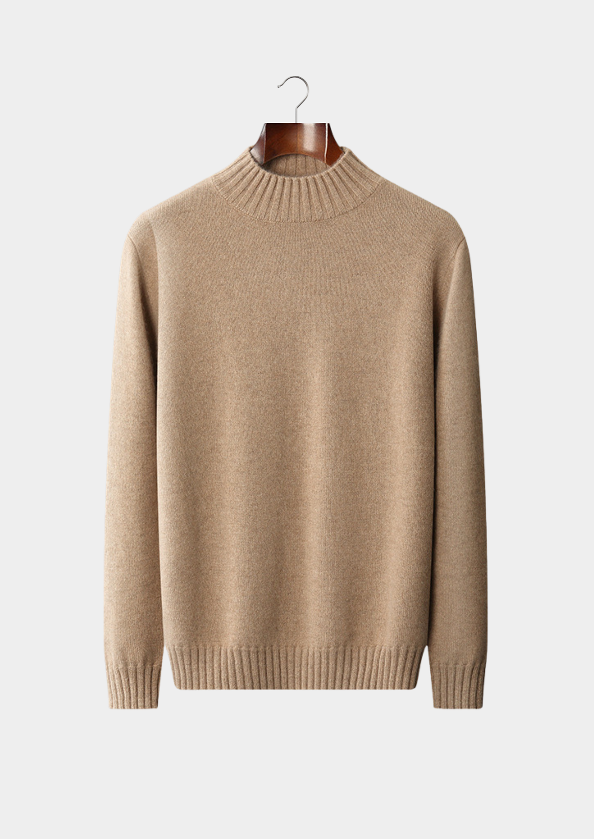 Men's Premium Cashmere Mock Neck Sweater - 100% Cashmere
