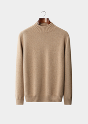 Men's Premium Cashmere Mock Neck Sweater - 100% Cashmere
