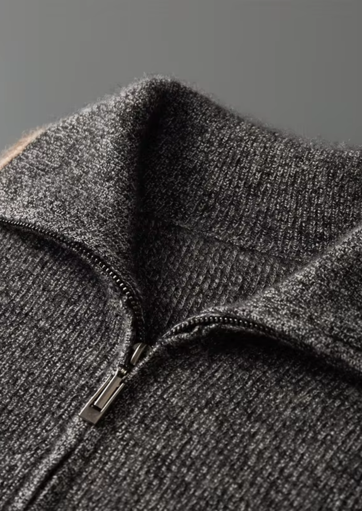 Cárdigan de Cashmere Hombre Premium – 100% Cashmere con Cremallera y Rayas