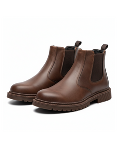 Men's Reinforced Toe Chelsea Work Boots - Durable Slip-On