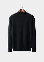 Men's Premium Cashmere Mock Neck Sweater - 100% Cashmere