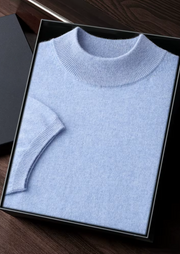 Camiseta Hombre Premium 100% Cashmere – Cuello Alto Elegante