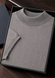 Camiseta Hombre Premium 100% Cashmere – Cuello Alto Elegante