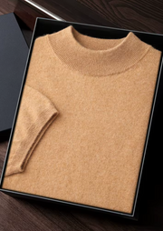 Camiseta Hombre Premium 100% Cashmere – Cuello Alto Elegante
