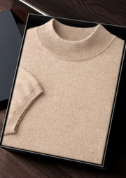 Camiseta Hombre Premium 100% Cashmere – Cuello Alto Elegante