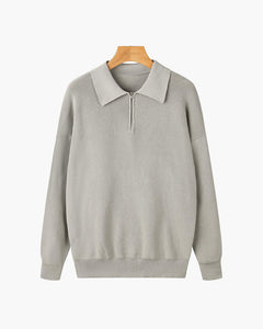 Jersey Cremallera Hombre de Punto Acanalado