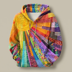 Sudadera Acolchada Mujer Estampado Floral con Capucha
