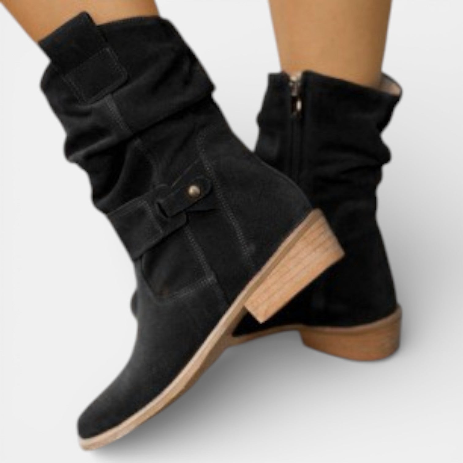 Women's Suede Western Boots with Pointed Toe