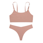 Women's Seamless Ice Silk Lingerie Set