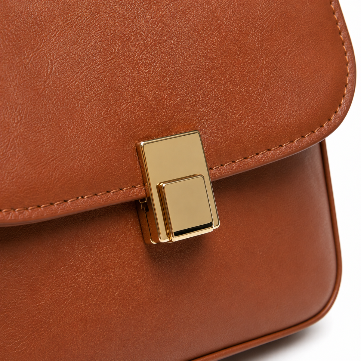 Bolso Bandolera Mujer de Cuero Sintético Marrón