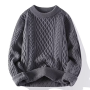 Jersey Mujer de Punto Trenzado con Cuello Redondo