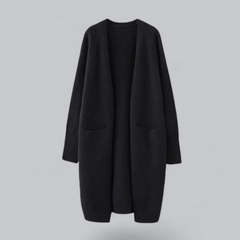 Women's Long Knit Cardigan, Open and Elegant for Fall and Winter