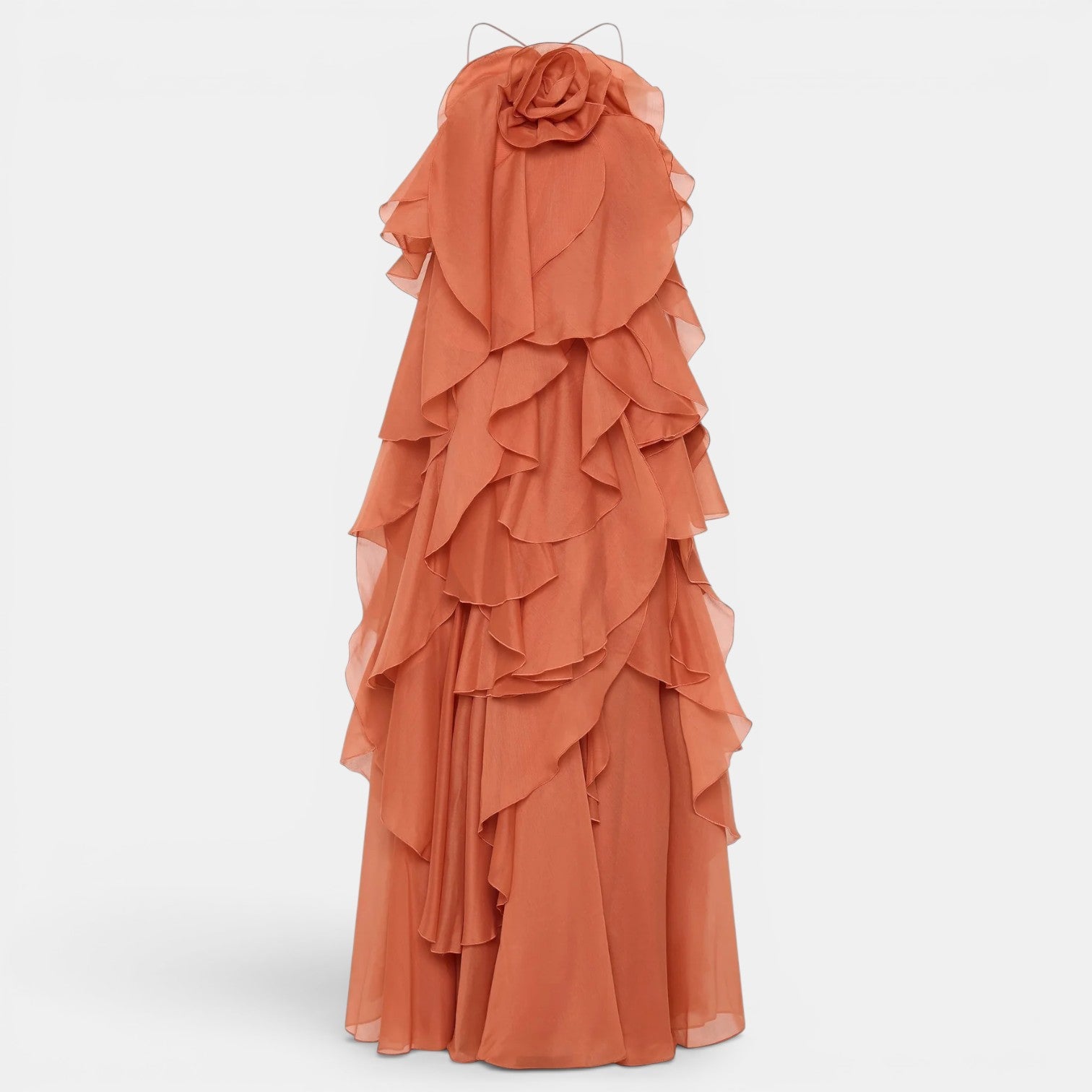 Vestido Largo Halter Mujer con Flor