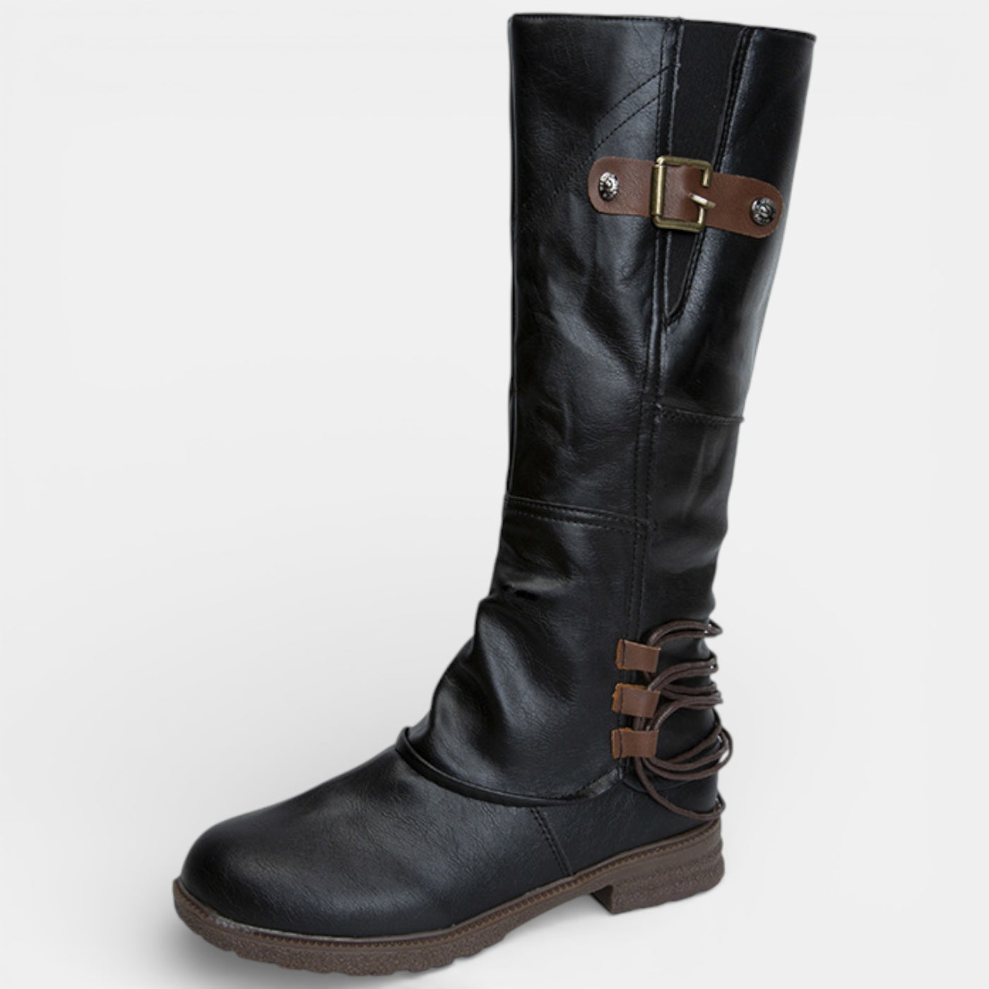 Botas Altas Mujer - Tacón Cuadrado, Punta Redonda, Cómodas y Cálidas