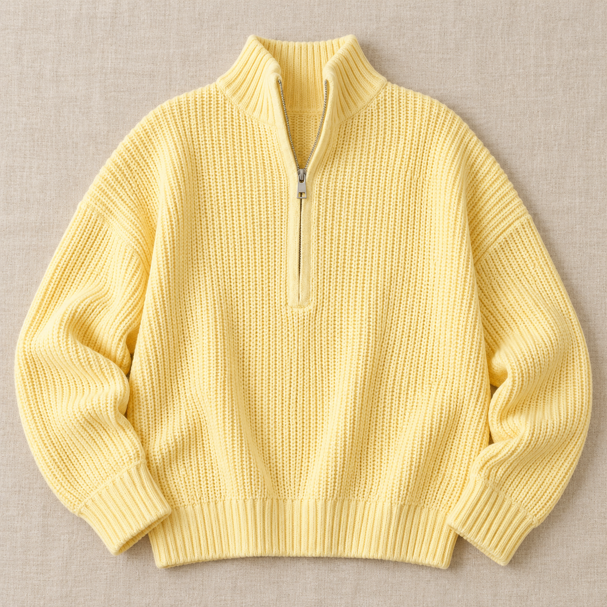 Women's Textured Knit Half-Zip Sweater - Quarter Zip Pullover