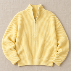 Women's Textured Knit Half-Zip Sweater - Quarter Zip Pullover