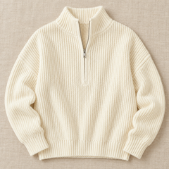 Women's Textured Knit Half-Zip Sweater - Quarter Zip Pullover