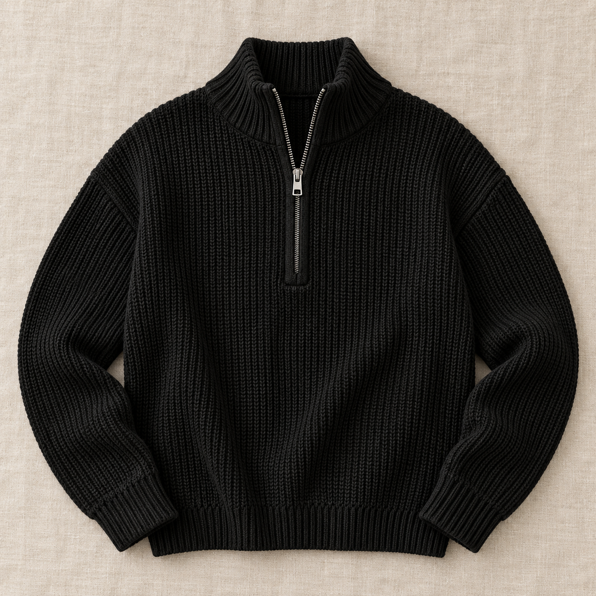 Women's Textured Knit Half-Zip Sweater - Quarter Zip Pullover