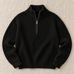 Women's Textured Knit Half-Zip Sweater - Quarter Zip Pullover