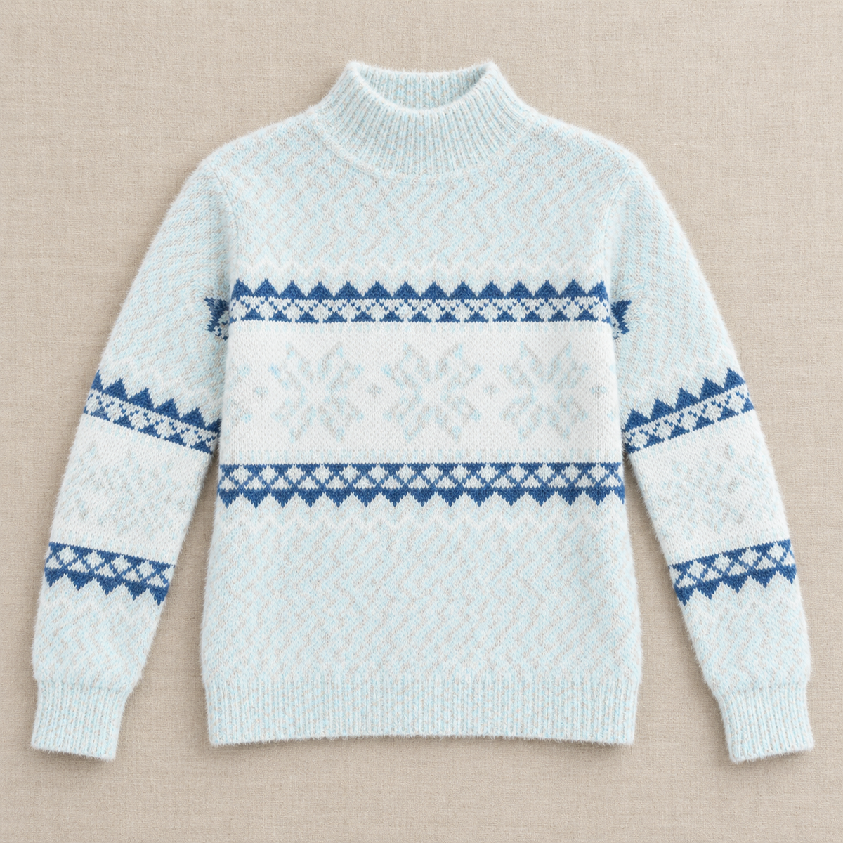 Women's Snowflake Knit Sweater - Holiday Fair Isle Pullover