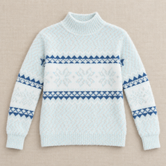 Women's Snowflake Knit Sweater - Holiday Fair Isle Pullover