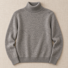 Women's Cashmere Turtleneck Knit Sweater - Lightweight Pullover