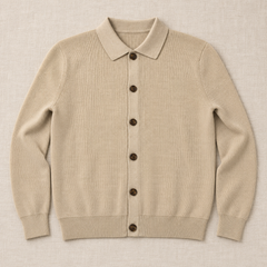 Men's Wool Blend Collared Cardigan Sweater