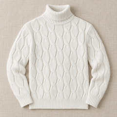 Men's Cable Knit Turtleneck Sweater - Chunky Pullover