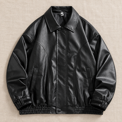 Men's Classic Faux Leather Jacket - Timeless Everyday Fit