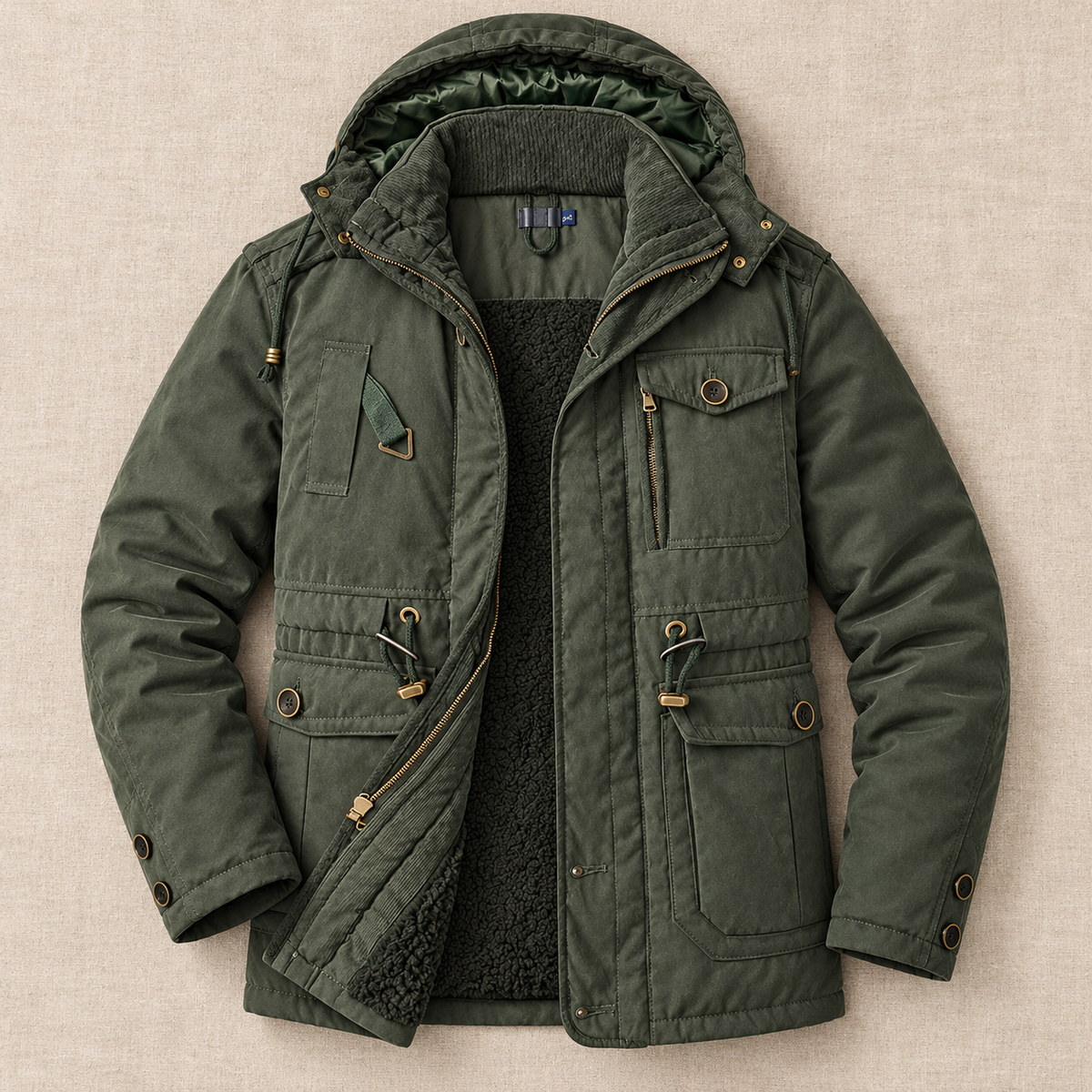 Men's Hooded Winter Utility Jacket - Warm Field Coat