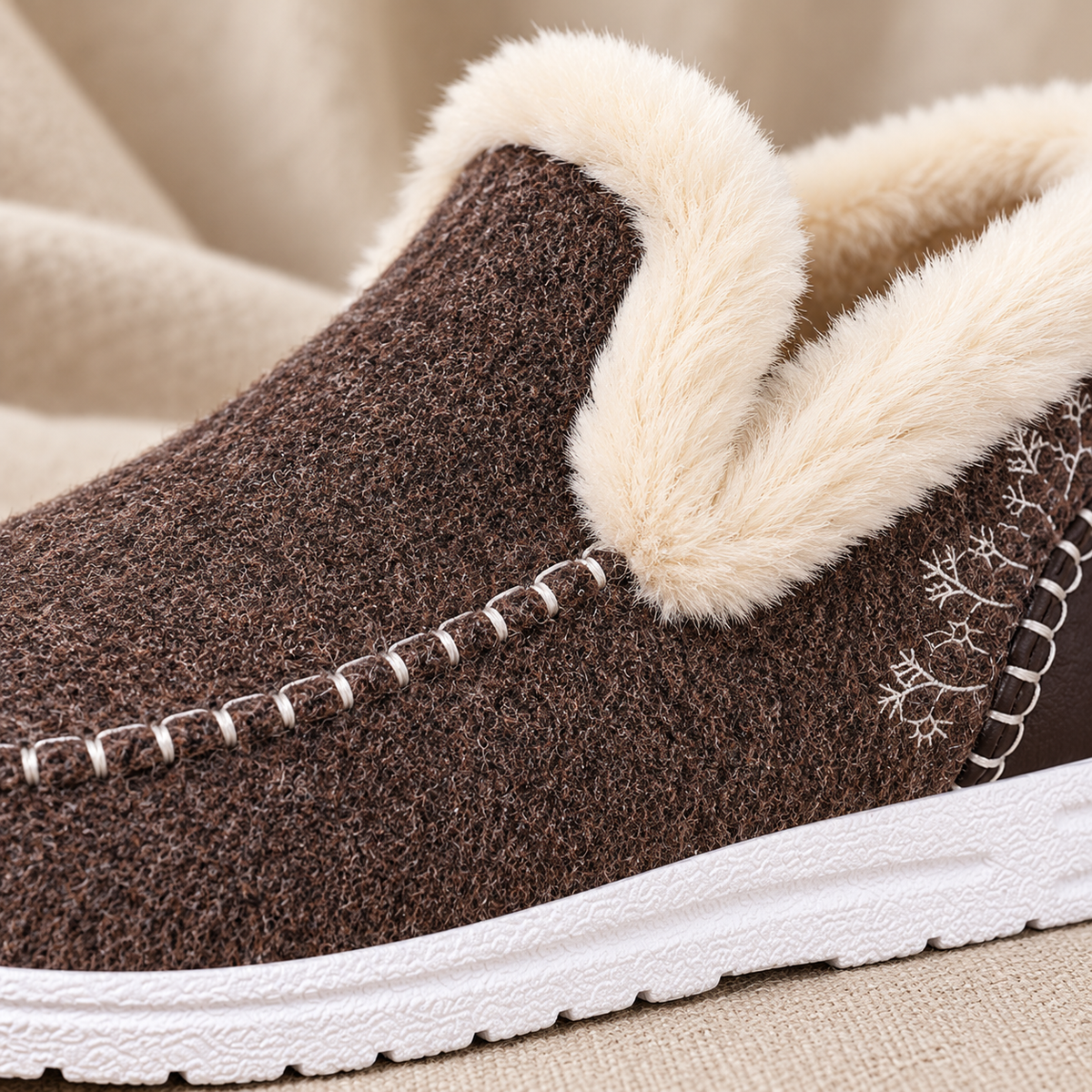 Women's Fleece-Lined Winter Moccasins - Warm Slip-On Loafers