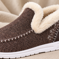 Women's Fleece-Lined Winter Moccasins - Warm Slip-On Loafers