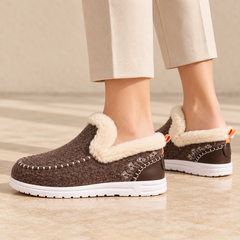 Women's Fleece-Lined Winter Moccasins - Warm Slip-On Loafers