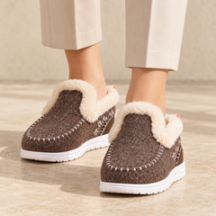 Women's Fleece-Lined Winter Moccasins - Warm Slip-On Loafers