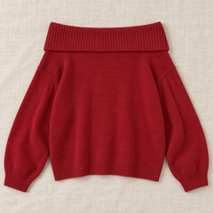 Women's Relaxed Knit Off-the-Shoulder Sweater - Slouchy Pullover