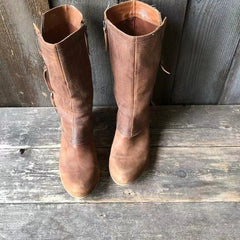 Botas de Media Caña para Mujer con Tacón de Bloque y Cremallera Lateral