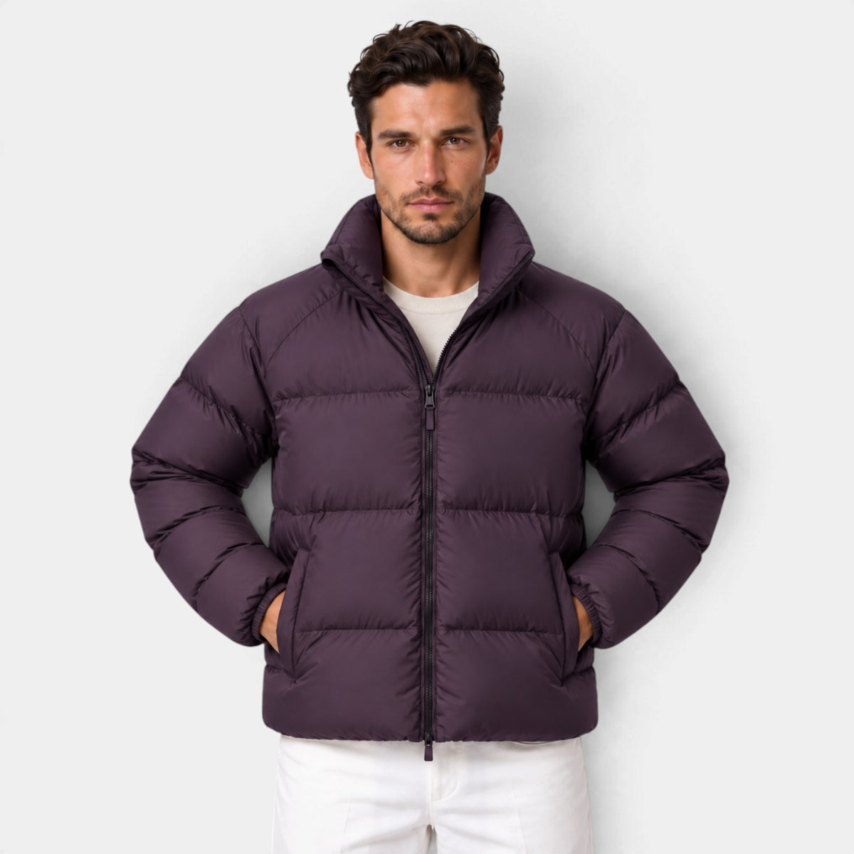 Chaqueta Acolchada Corta Unisex Ligera para Invierno