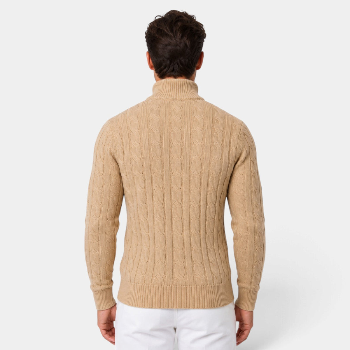 Men's Half-Zip Cable Knit Sweater