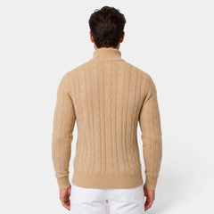 Men's Half-Zip Cable Knit Sweater