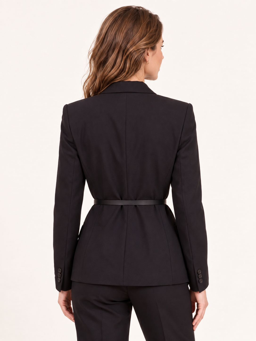 Women's Black Belted Blazer