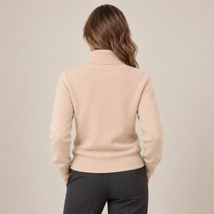 Women's Cashmere Turtleneck Knit Sweater - Lightweight Pullover
