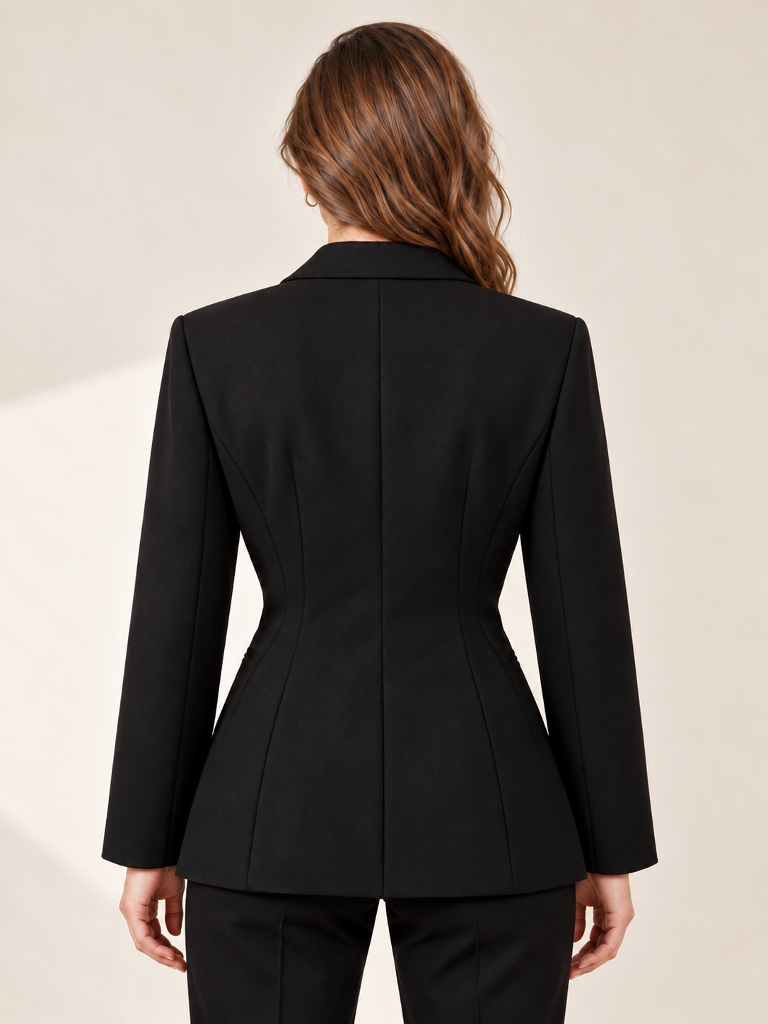 Women's Black Fitted Blazer with Rings