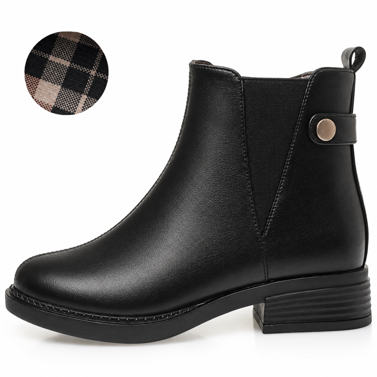 Women's Warm Lined Block Heel Boots - Winter Boots