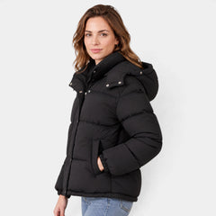 Abrigo Acolchado Oversize de Mujer con Capucha