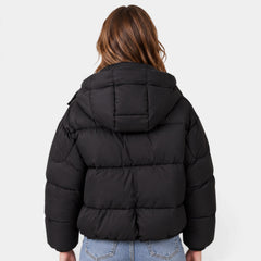 Abrigo Acolchado Oversize de Mujer con Capucha