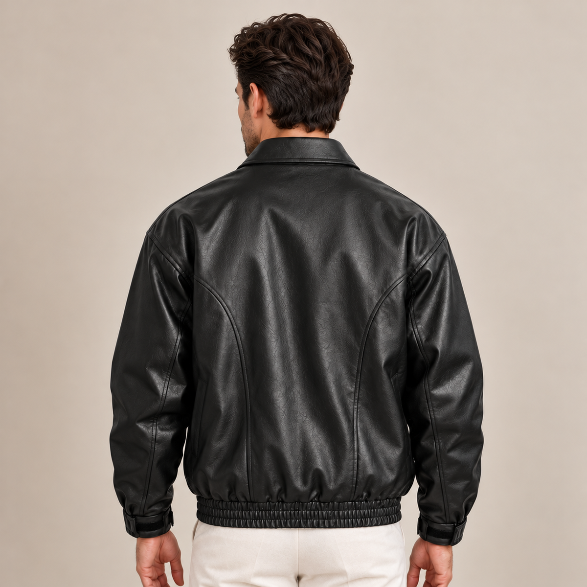 Men's Classic Faux Leather Jacket - Timeless Everyday Fit