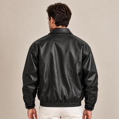 Men's Classic Faux Leather Jacket - Timeless Everyday Fit