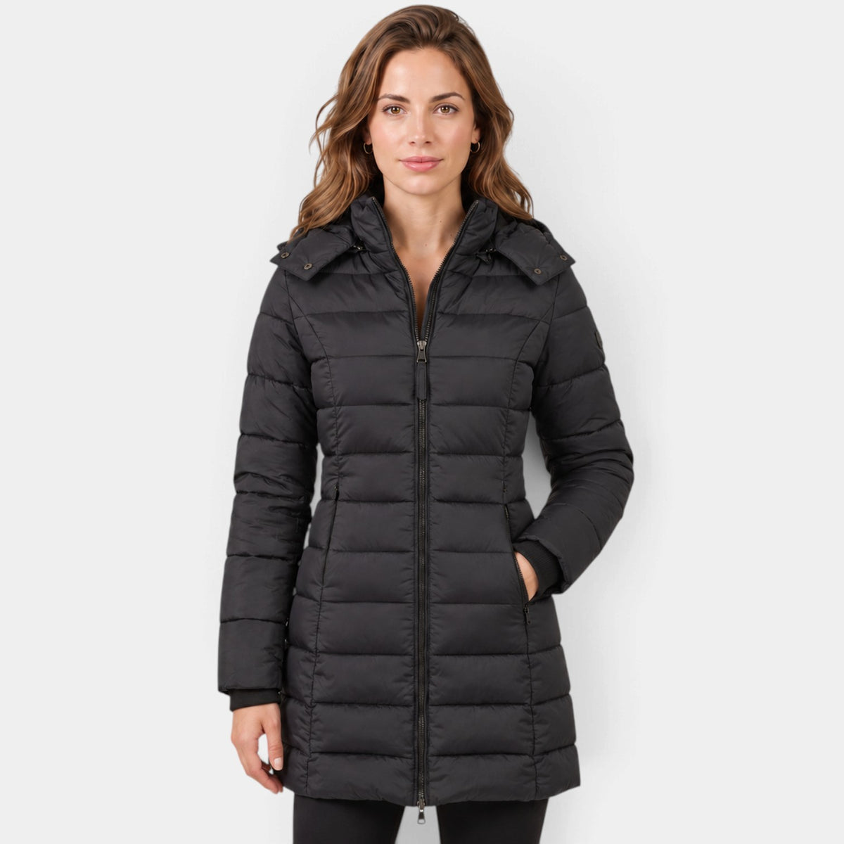Chaqueta de Invierno Plumón con Capucha para Mujer